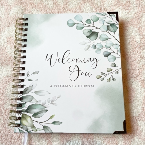 Amazon Welcoming You Pregnancy Journal Memory Book Gender Neutral Eucalyptus NWT - Picture 1 of 10